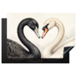 Zwanen - Hartvorm - Dieren Inductie beschermer vinyl 3mm klein -3d