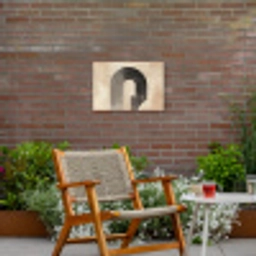 Boog -  Strepen - Minimalistisch - Zwart Tuinposter op houten frame 2 cm dik klein -sfeer3
