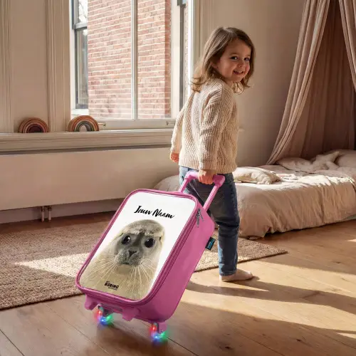 Zyon Zeehond Kinderkoffer - Roze klein -sfeer1