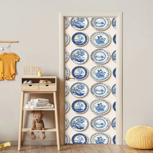 Borden - Bomen - Planten - Blauw deurposter klein 289 -sfeer4