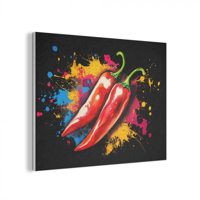 Peper - Graffiti - Verf - Abstract - Modern - Kleurrijk PET vilt klein -3d
