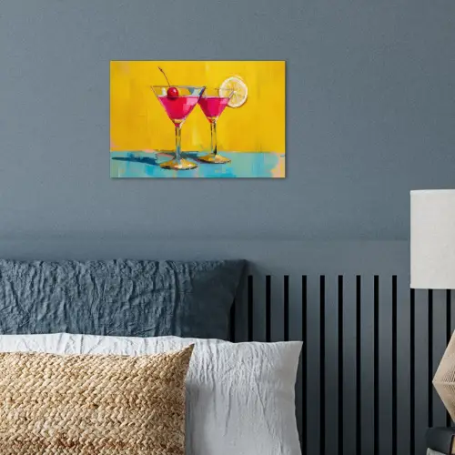Glazen - Cocktail - Citroen - Kers poster papier klein -sfeer2