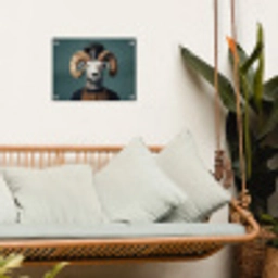 Geit - Hoorns - Kokskleding tuinposter los doek klein -sfeer7