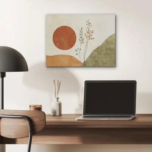 Zon - Abstract - Takken - Oranje PET vilt klein -sfeer5