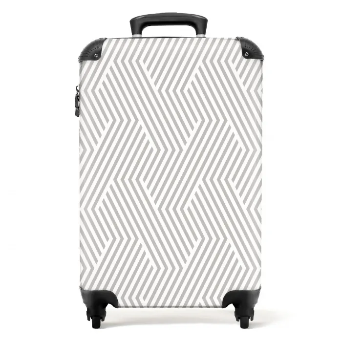 Grafisch - Patroon - Modern - Schuin NBS - Handbagage koffer - Kinderen Unisex middel 644 -productfoto_recht