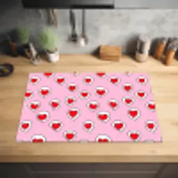 Hartjes - Patroon - Rood Inductie beschermer vinyl 3mm klein 276 -sfeer5