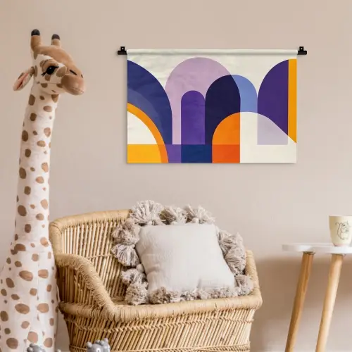 Vormen - Abstract - Grafisch - Oranje Wandkleed katoen klein -wsfeer5_kind