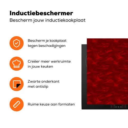 Rood - Vogel - Patroon Inductie beschermer vinyl 3mm klein 276 -zzzzzzz-td-ups