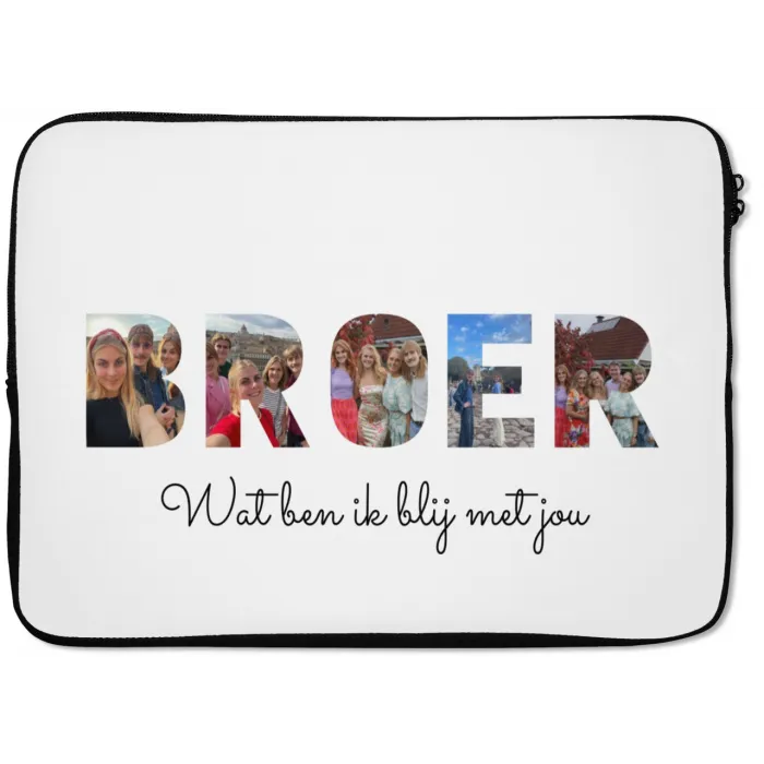 Broer - Lettercollage laptophoes neopreen klein -zkaufland3dotto