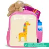 Giraffe - Dier - Kleurrijk Kinderrugzak - Roze middel -inhoud_NL