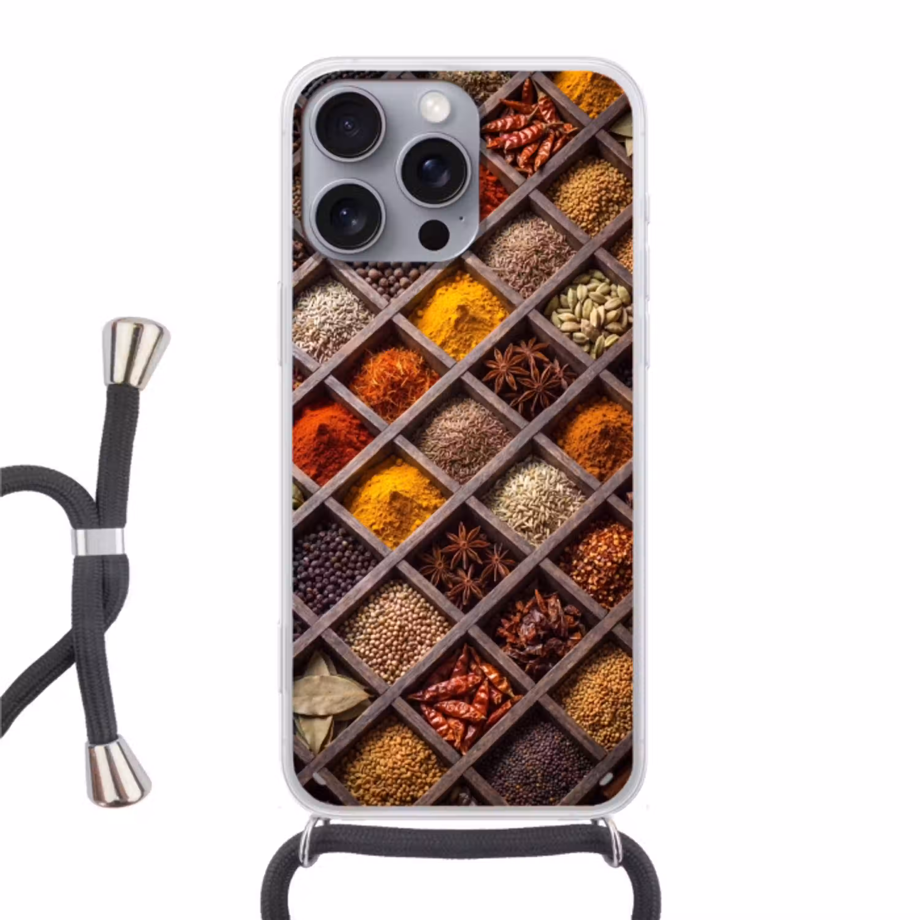 Kruiden - Houten - Eten Hoesje iPhone 16 Pro Max met koord klein -3d