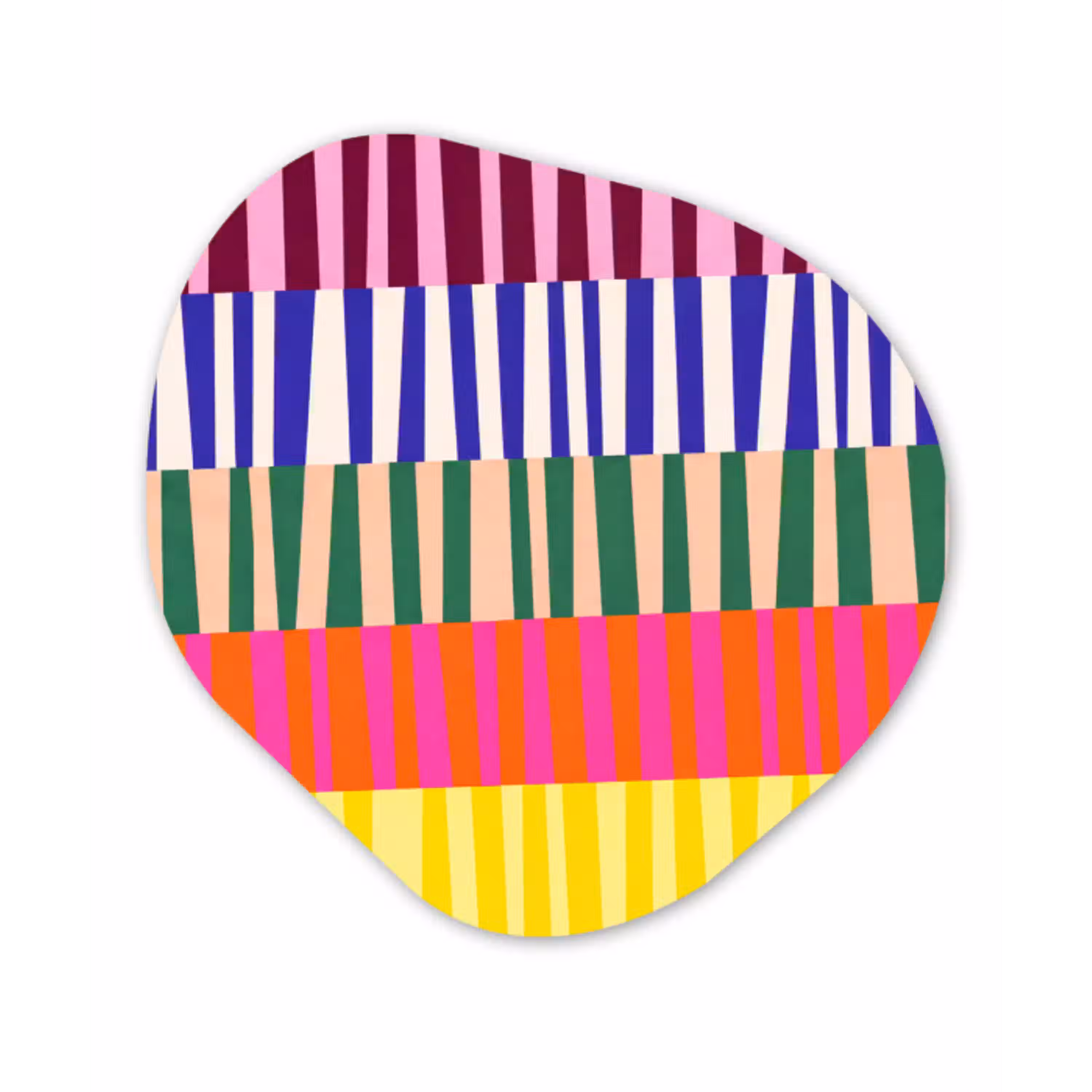 Patroon - Strepen - Abstract - Modern - Kleurrijk Wandcirkel Organisch Forex 3mm klein -3d