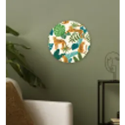 Jungle - Luipaard - Planten - Patroon - Meiden - Jongens Wandcirkel kunststof plaat 5mm dik klein -sfeer3