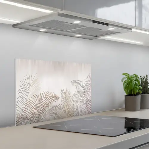 Bladeren - Beige - Botanisch - Vintage keuken achterwand spatscherm klein -3d_schuin