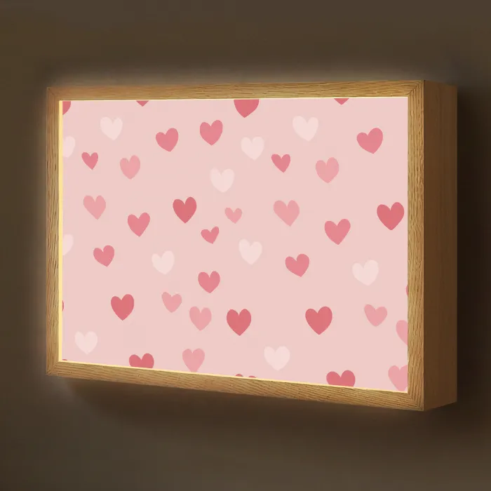 Hartjes - Patroon - Roze Light Box met batterij (Wandlamp kind) middel -z3d_website