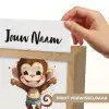 Aap - Bruin - Waterverf - Dieren - Meiden - Jongens Light Box met kabel (Kinderlampje) klein -USP_websiteprintNL