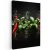 Chilipepers - Basilicum - Blaadjes - Rood Tuinposter op houten frame 2 cm dik klein -3d