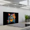 Kat - Graffiti - Kleurrijk - Wafel - Eten keuken achterwand spatscherm klein -3d_schuin