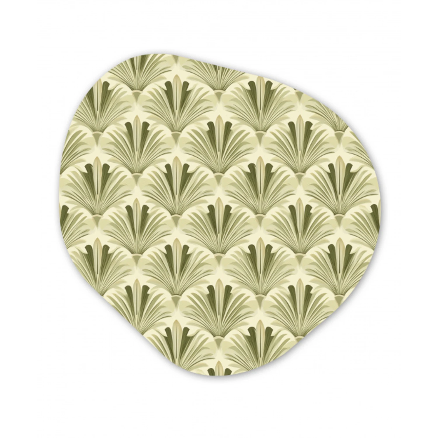 Klassiek - Waaier - Groen Wandcirkel Organisch Forex 3mm klein 629 -3d