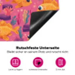 Goudvissen - Koraal - Kleurrijk Inductie beschermer vinyl 3mm klein 276 -zzzzzzz-lf-onderkant