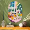 Tafel - Wijn - Fruit Wandcirkel Ovaal Glas middel -sfeer2