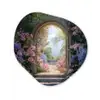 Doorkijk - Rozen - Vintage - Bloemen Wandcirkel Organisch Aluminium middel -3d