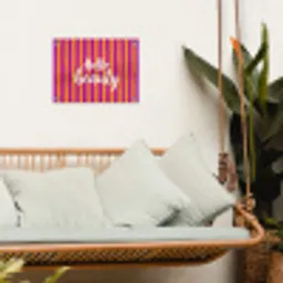 Modern - Hello - Oranje tuinposter los doek klein -sfeer7