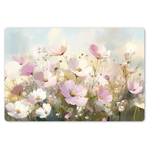 Bloemenveld - Lichte tinten - Geschilderd Placemat vinyl groot -zzsfeer1_Kitchenyeah-website