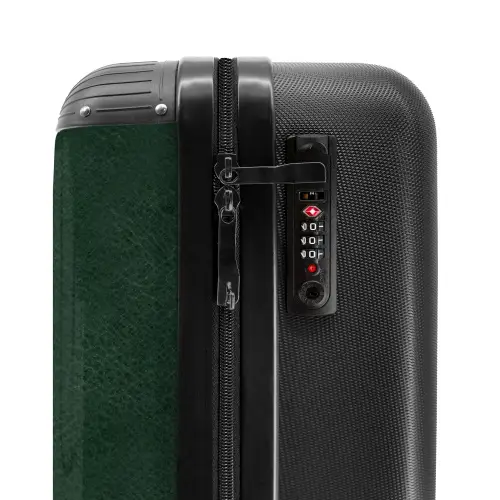 Lederen look mos groen NBS - Handbagage koffer - Volwassenen Unisex middel -slot