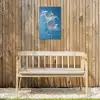 Lelies - Blauw - Glazen Tuinposter op houten frame 2 cm dik klein -sfeer4