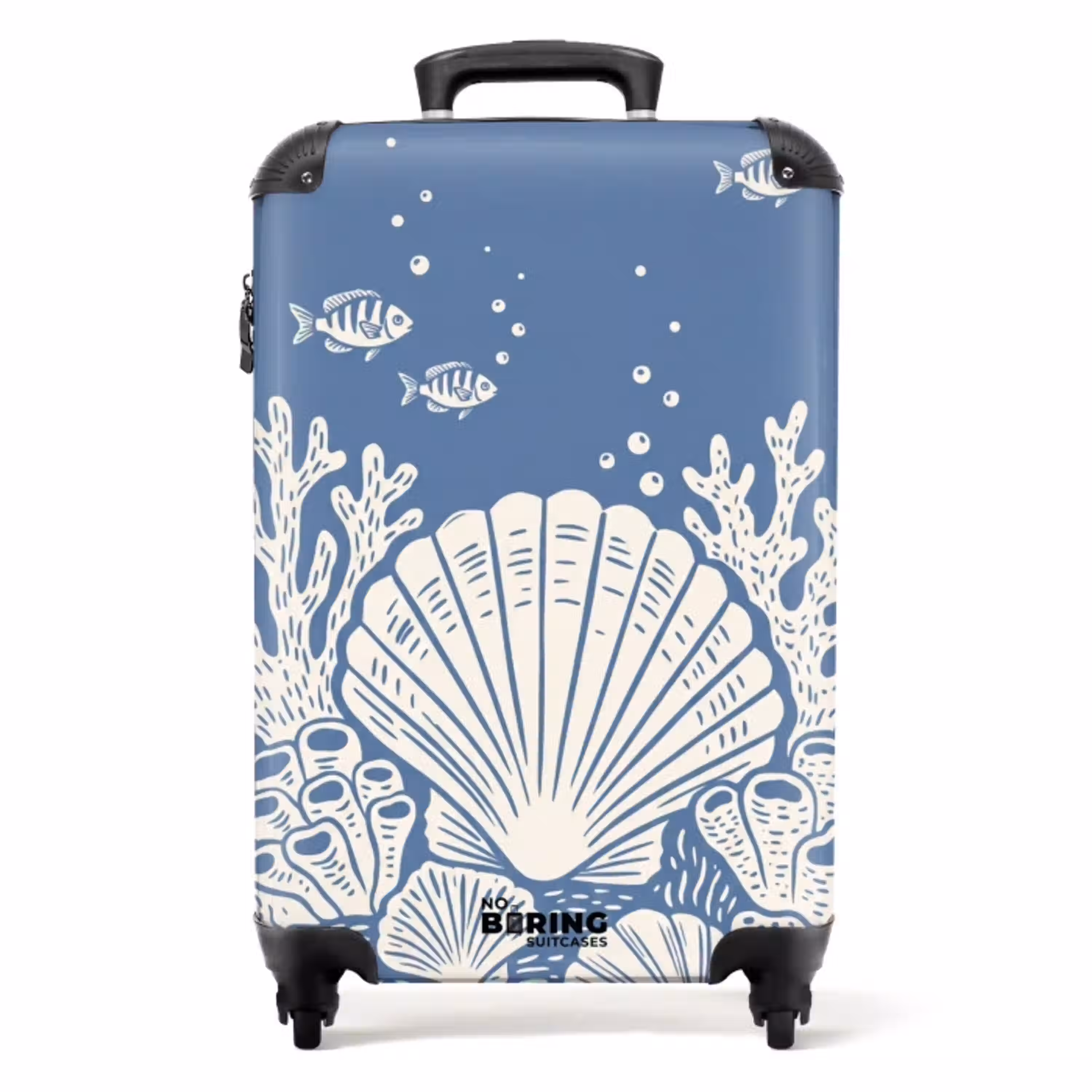 Zeeleven - Koraal - Schelp - Vis - Illustratie - Onderwater NBS - Handbagage koffer - Volwassenen Unisex middel -productfoto_recht