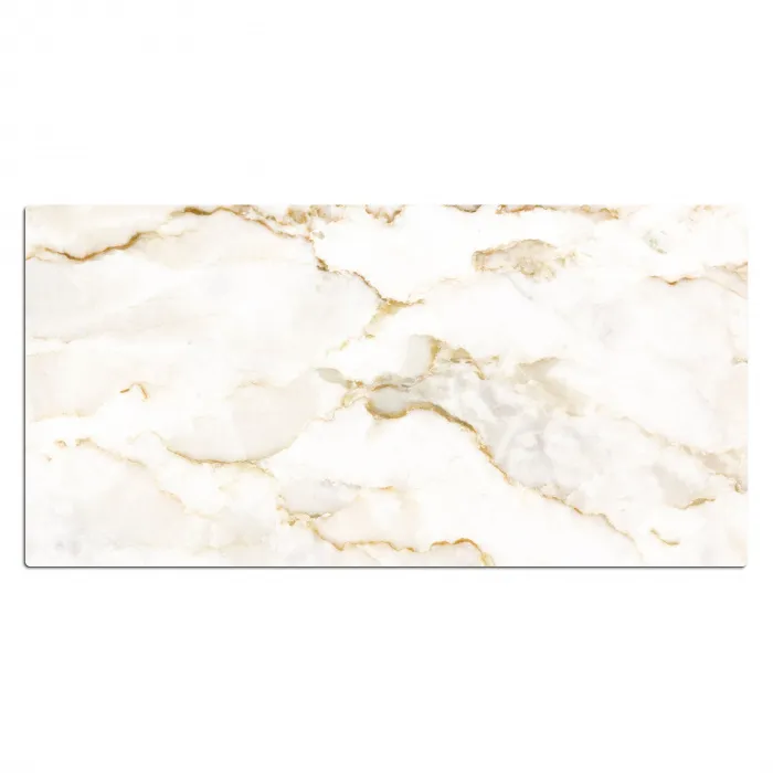 Marmer - Kalk - Goud - Luxe - Marmerlook - Wit Muismat XXL klein -3d_leeg
