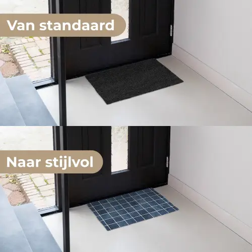 Tegel - Modern - Blauw Deurmat klein 898 -voor-na_NL