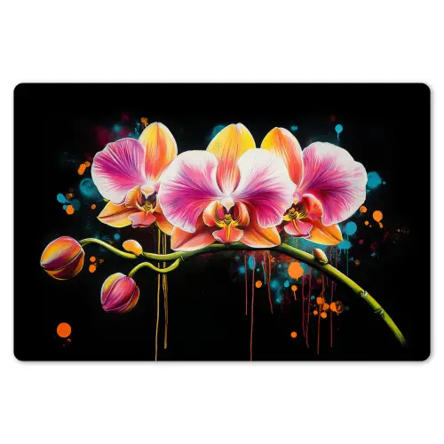 Orchidee - Graffiti - Kleurrijk - Bloemen - Abstract Placemat vinyl groot -zzsfeer1_Kitchenyeah-website