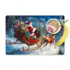 Kerstman - Rendier - Kerst - Sneeuw Placemat vinyl groot -zzzproduct_Kitchenyeah-website