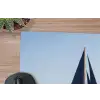 Zeilboot - Zee - Blauw muismat rubber klein -closeup