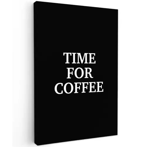 Quotes - Letters - Koffie - Zwart canvas 2cm klein -z3d
