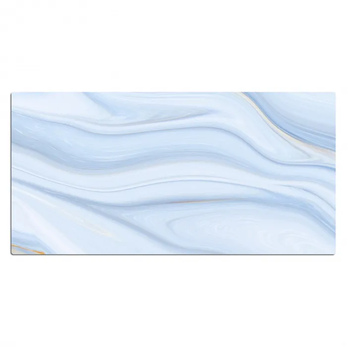 Marmer - Golf - Blauw - Patronen - Marmerlook - Pastel Muismat XXL klein -3d_leeg
