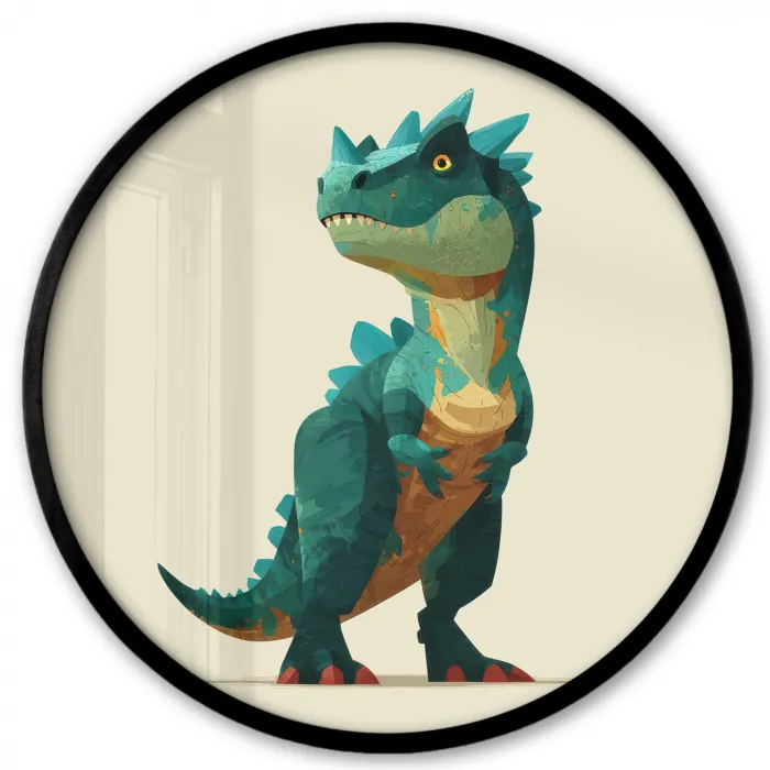 Stekels - Dino - Blauw - Gespierd Fotolijst rond zonder passe partout klein -3d