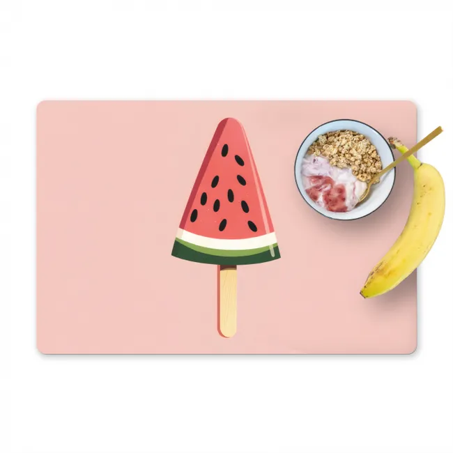 Watermeloen - Ijsje - Pitjes - Rood Placemat vinyl groot -zzzproduct_Kitchenyeah-website