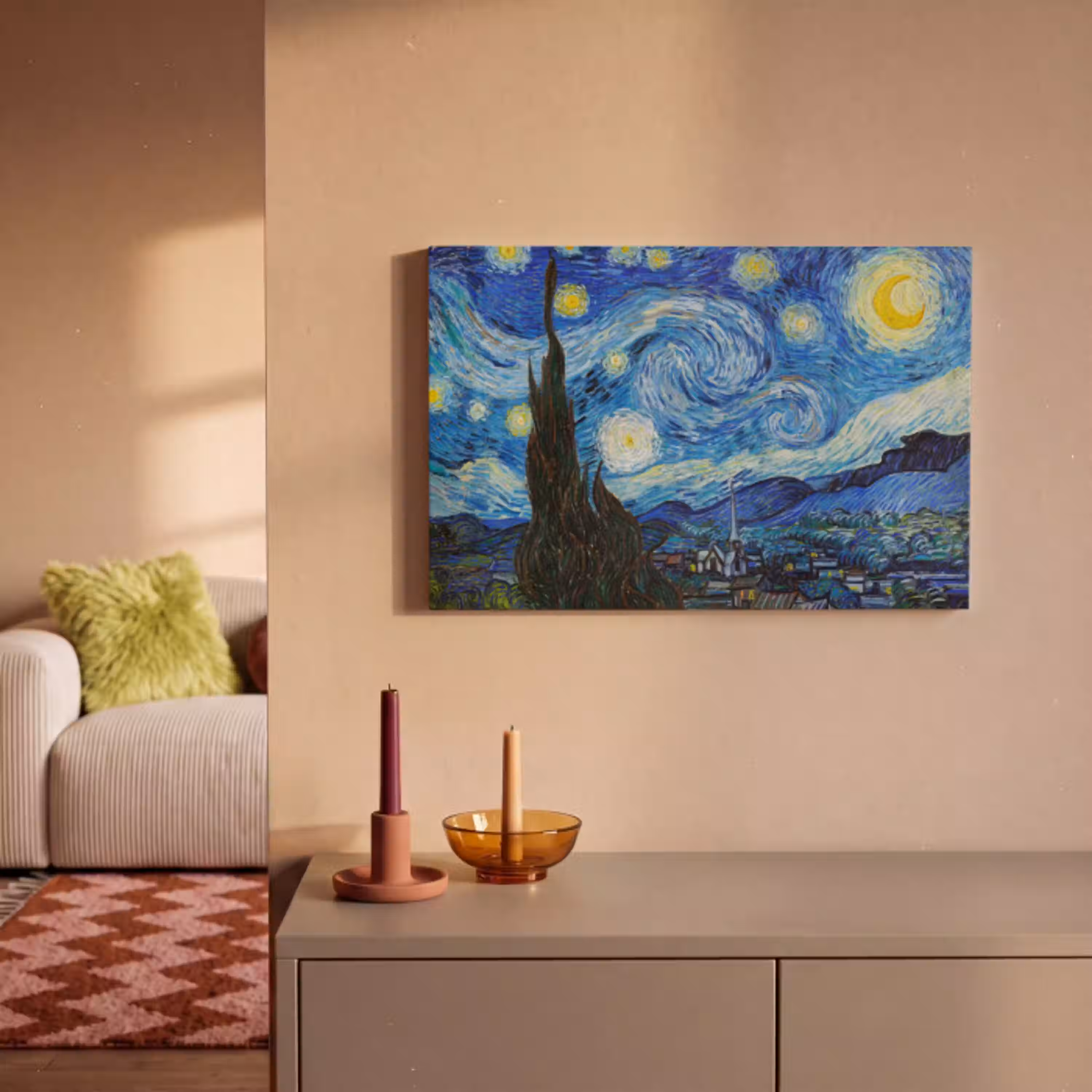 De sterrennacht - Vincent van Gogh canvas 2cm klein -sfeer1