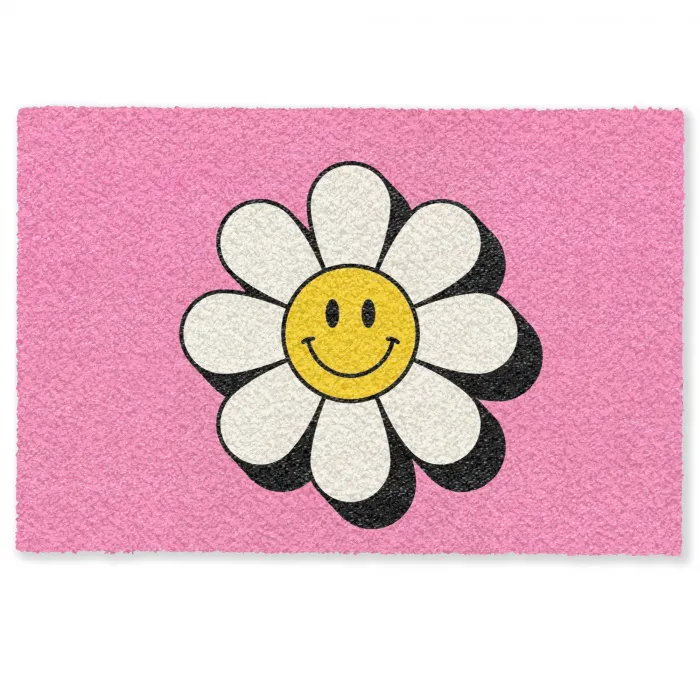 Smiley - Bloem - Roze Deurmat klein -zkaufland3d