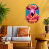 Koe - Bloemenkrans - Oorhangers - Kimono Wandcirkel Ovaal Forex klein -sfeer4