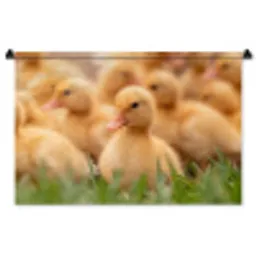 Pijltje - Eend - Natuur - Geel Wandkleed katoen middel -zz3d