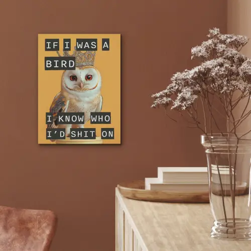 Geel - Uil - Vogel - Decoratie PET vilt klein -sfeer4
