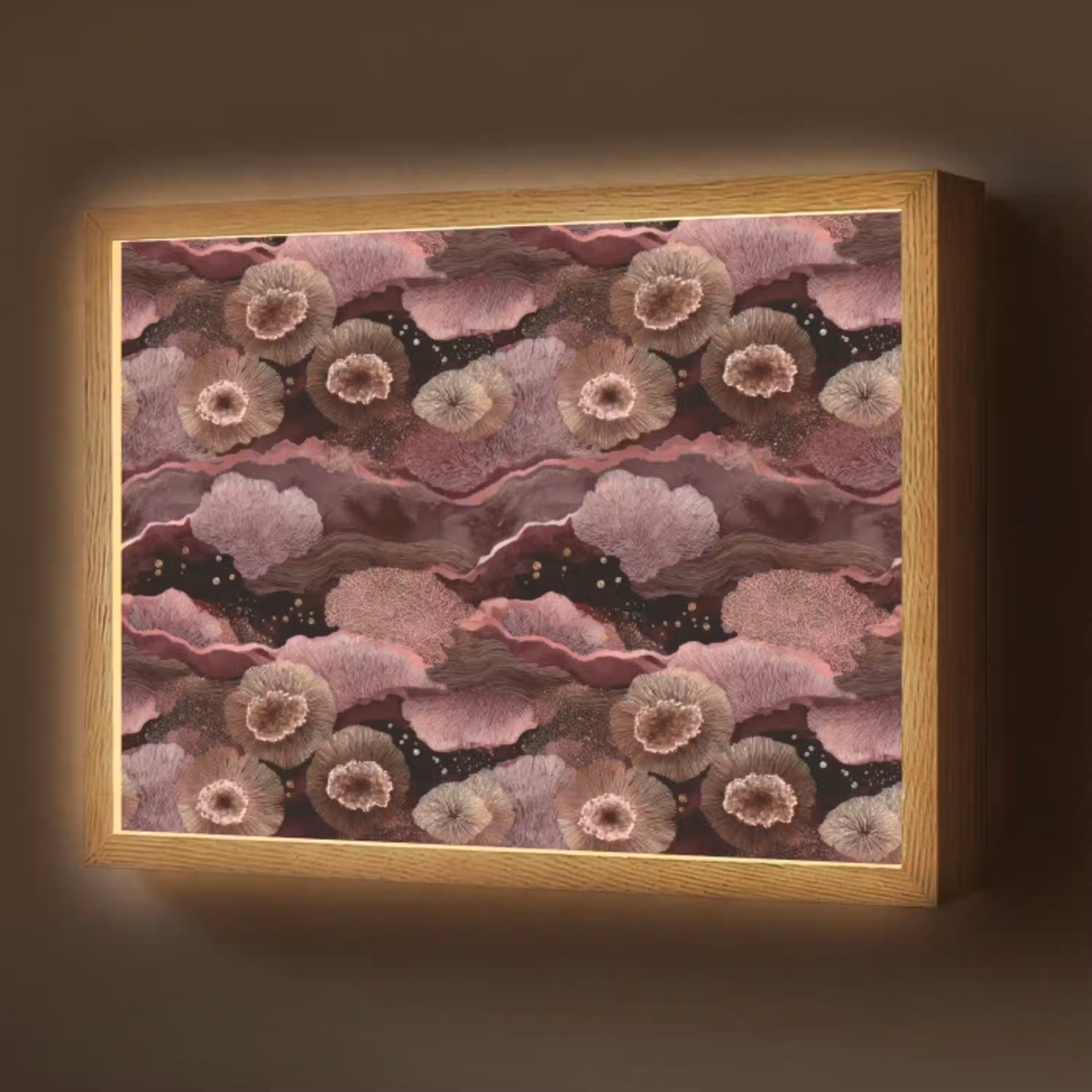 Koraal - Organisch - Roze Light Box met batterij (Wandlamp) middel 907 -z3d_website