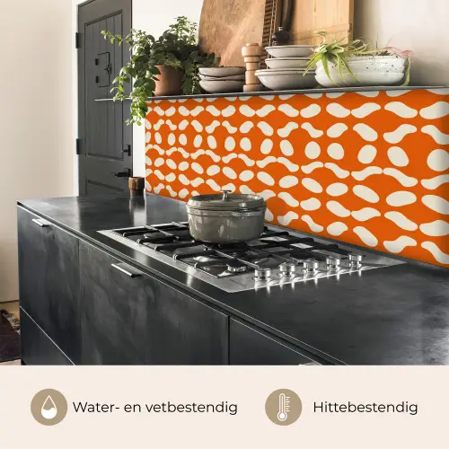 Oranje - Organische vormen - Wit keuken achterwand 2 middel 871 -usp_NL