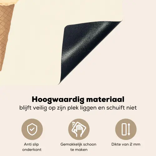 Minimalistisch - Schepijs - Hoorntje - Beige Inductie beschemer met haakjes klein -ky-onderkant-nl