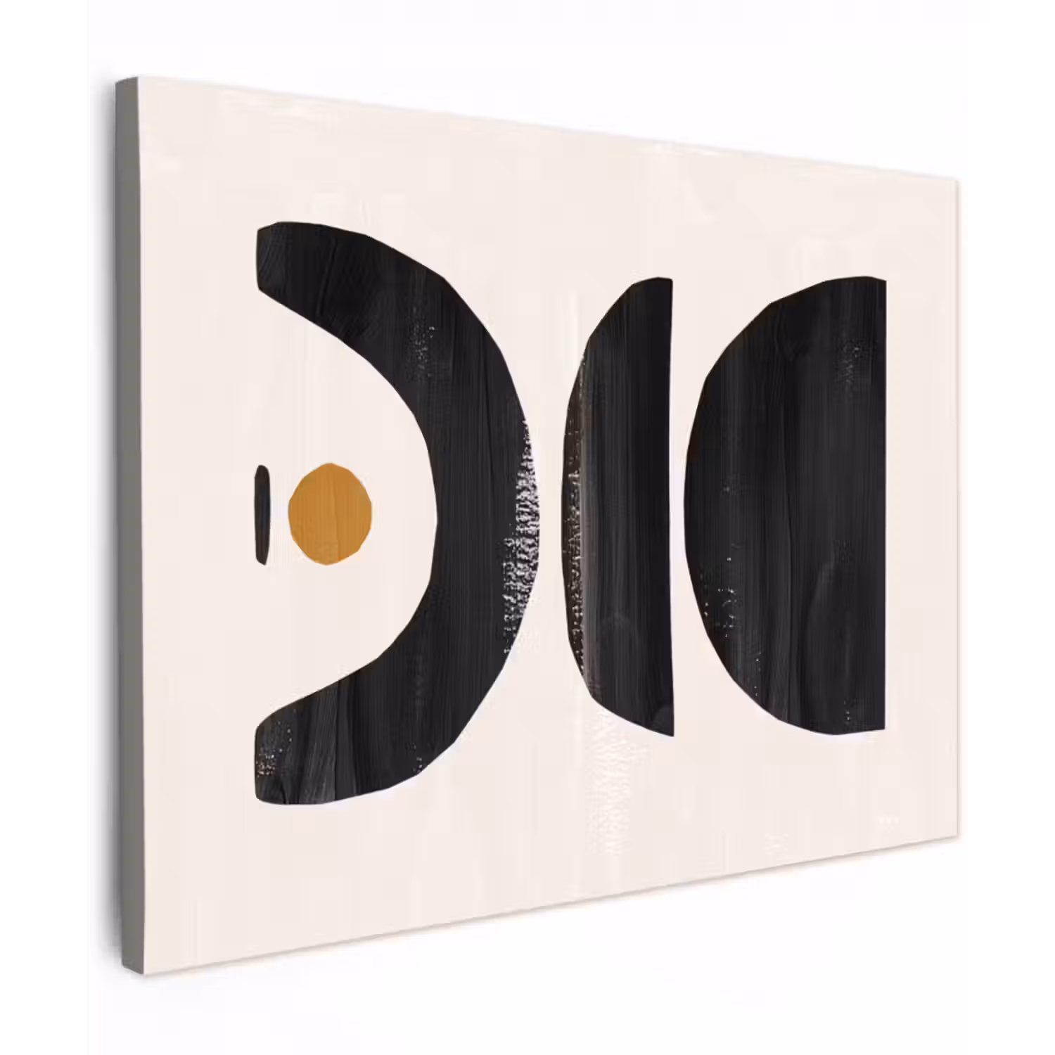 Leinwandbild - Modern - Abstrakte Kunst - Schwarz - Beige