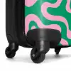 Abstract - Organisch Roze/Groen NBS - Handbagage koffer - Kinderen Unisex middel -wiel